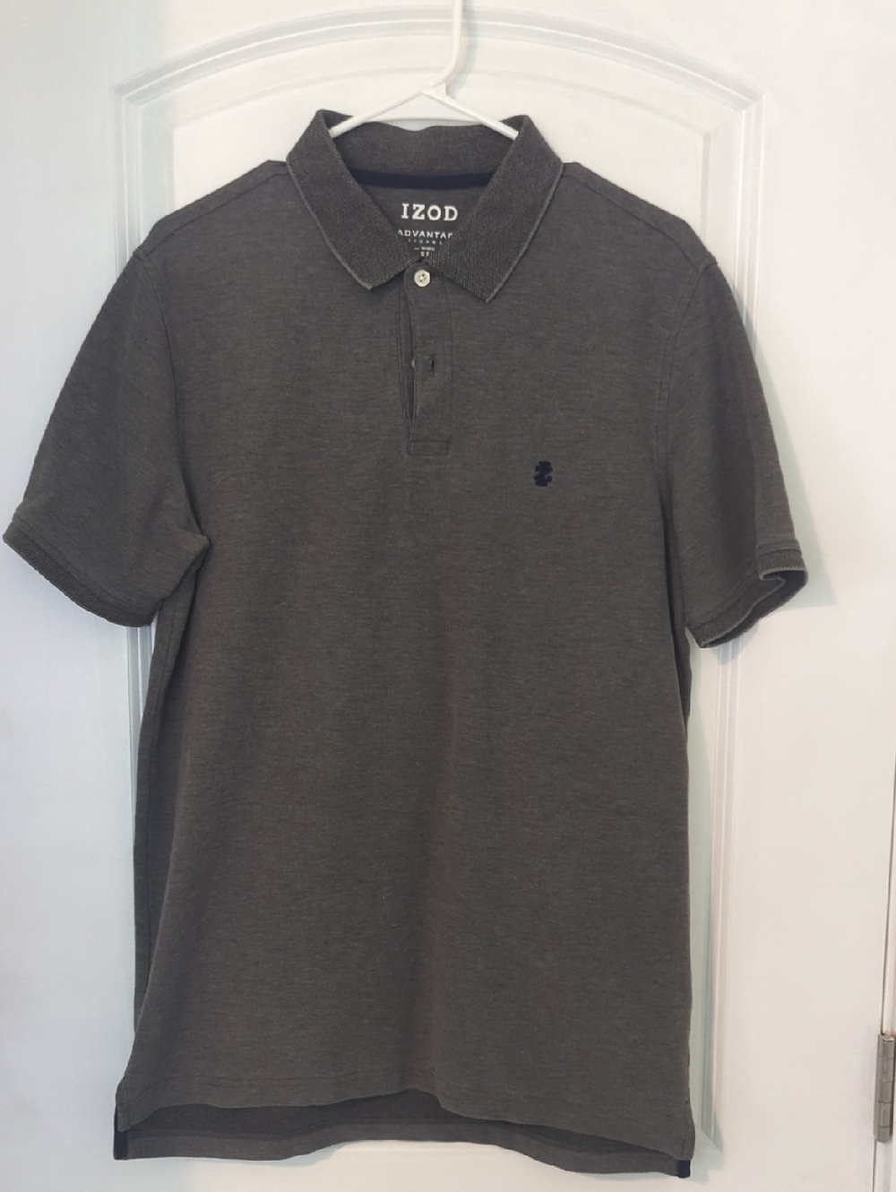 Izod Men's Polo Shirt in Charcoal Gray with Embroidered Logo